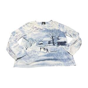 JasonMaxwell Winter Scene Blouse XL